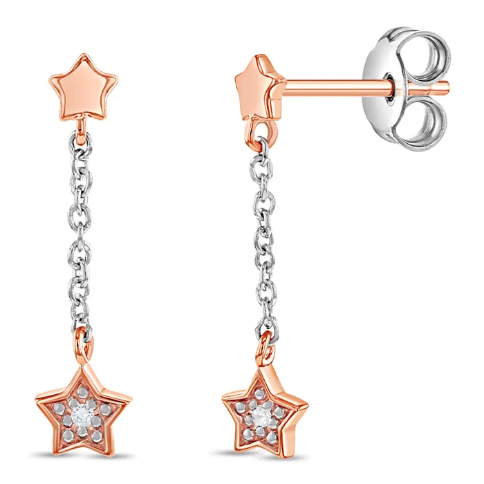 Teen Drop Dangle Earrings Earrings Shooting Stars CZ Chain Dangle Kids Teen Earrings Sterling Silver Rose Gold Plated Teen Drop Dangle Earrings Earrings Shooting Stars CZ Chain Dangle Kids Teen Earrings Sterling Silver Rose Gold Plated
