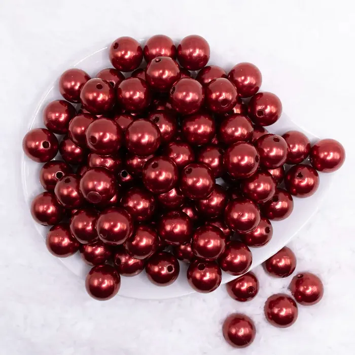 The BumbleBead Company 16mm Burnt Umber Faux Pearl Acrylic Bubblegum Jewelry Beads Earrings