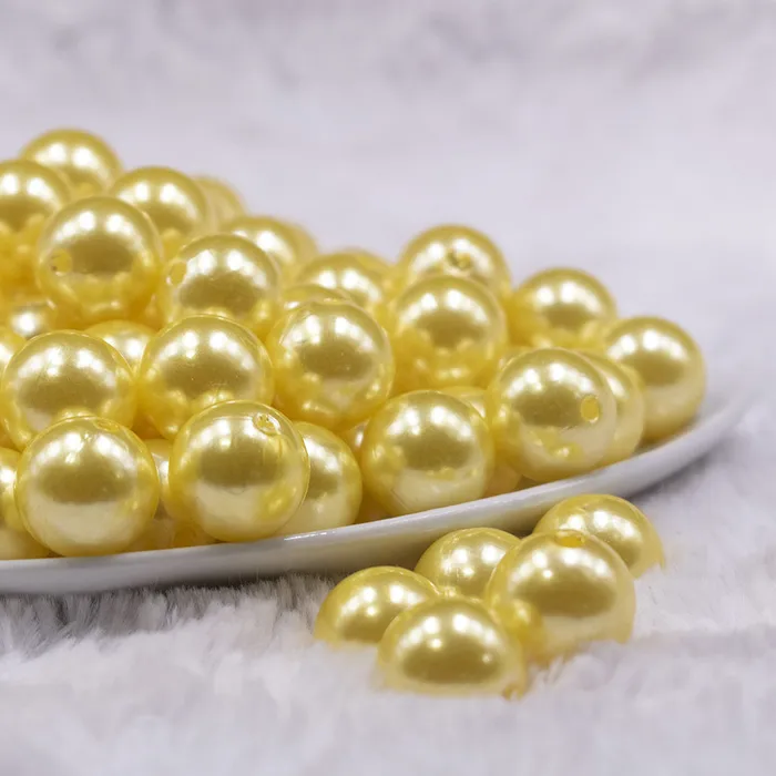 The BumbleBead Company 16mm Yellow Faux Pearl Acrylic Bubblegum Jewelry Beads Earrings The BumbleBead Company 16mm Yellow Faux Pearl Acrylic Bubblegum Jewelry Beads Earrings