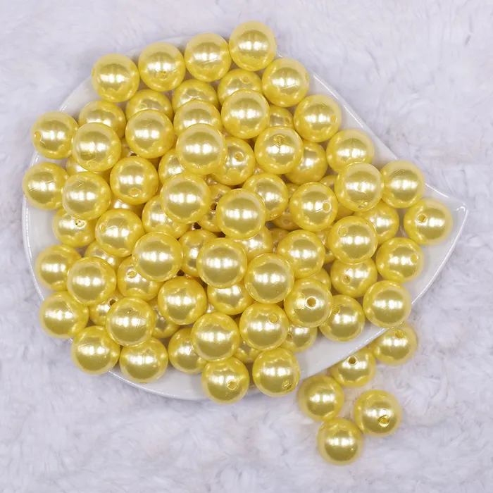 The BumbleBead Company 16mm Yellow Faux Pearl Acrylic Bubblegum Jewelry Beads Earrings