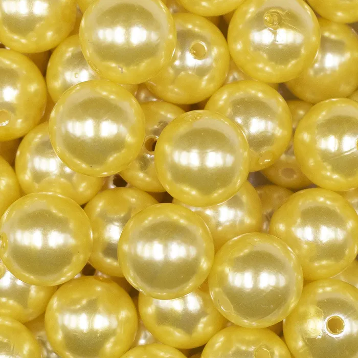 The BumbleBead Company 16mm Yellow Faux Pearl Acrylic Bubblegum Jewelry Beads Earrings