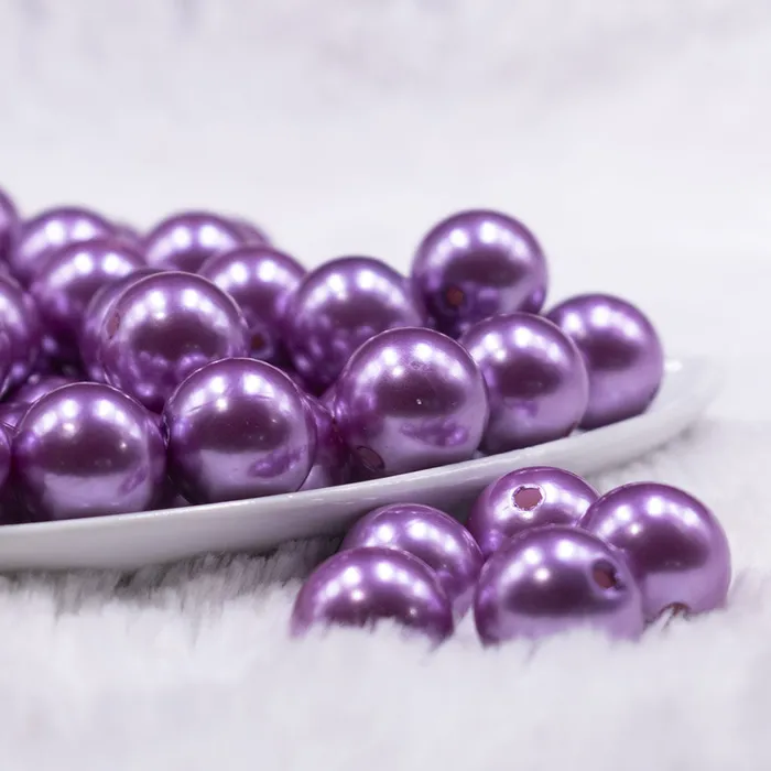 The BumbleBead Company Earrings 16mm Iris Purple Faux Pearl Acrylic Bubblegum Beads The BumbleBead Company Earrings 16mm Iris Purple Faux Pearl Acrylic Bubblegum Beads