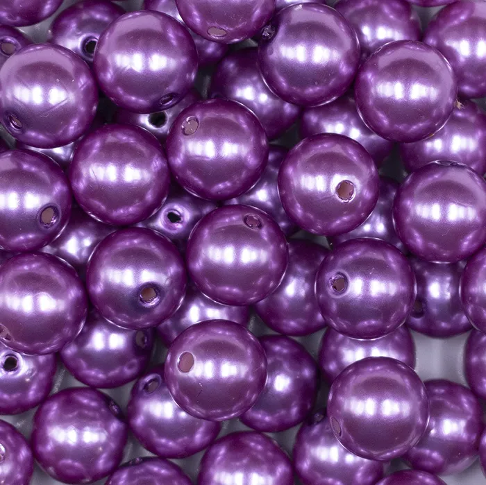 The BumbleBead Company Earrings 16mm Iris Purple Faux Pearl Acrylic Bubblegum Beads