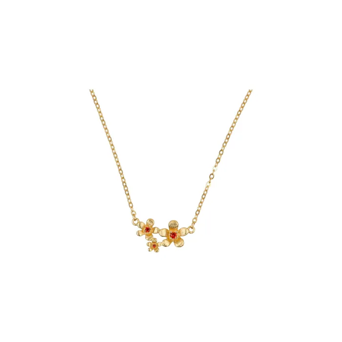 Tilyon Gold Flower Trio Necklace NK4077 Tilyon Jewelry Necklaces