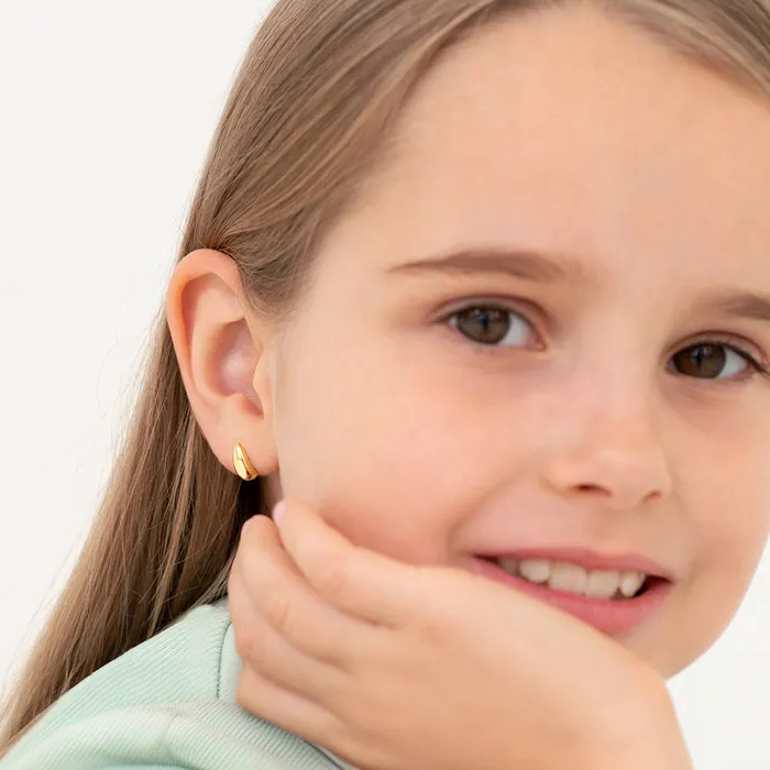 Tiny Teardrop Kids Childrens Girls Earrings Screw Back Gold Plated Sterling Silver Kids Screw Back Earrings Earrings