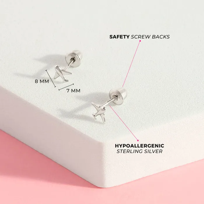 Tiny Traveler Kids Childrens Girls Earrings Screw Back Sterling Silver Baby Screw Back Earrings Earrings