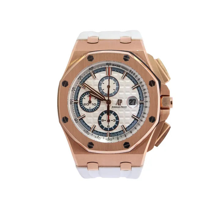 Watches Audemars Piguet Royal Oak Offshore 44mm White Dial Watch Ref 24608OROOA010CA01 Happy Jewelers