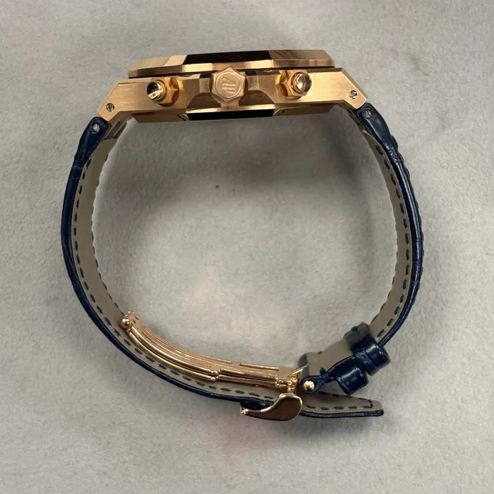 Watches Happy Jewelers Audemars Piguet Royal Oak 41mm Rose Gold Blue Chronograph Dial Watch Reference 26240OROOD315CR02
