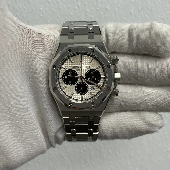 Watches Happy Jewelers Audemars Piguet Royal Oak 41mm White Dial Watch Ref 26331STOO1220ST03 Watches Happy Jewelers Audemars Piguet Royal Oak 41mm White Dial Watch Ref 26331STOO1220ST03
