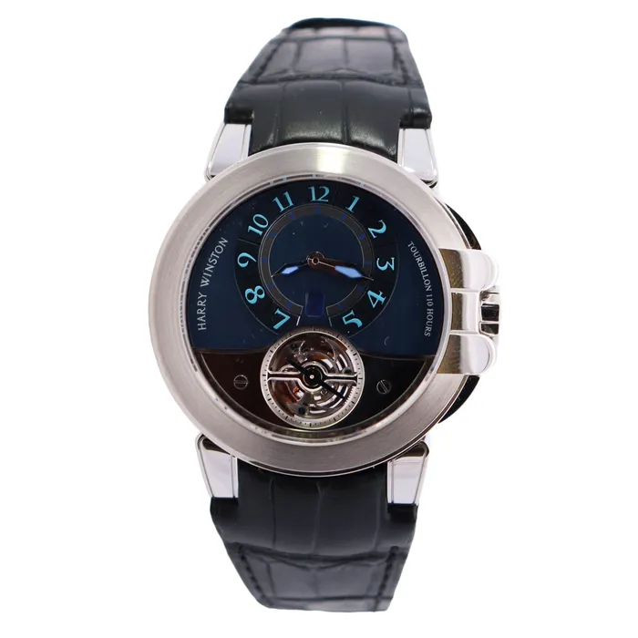 Watches Happy Jewelers Harry Winston Ocean 44mm Blue Dial Watch Ref OCEATO44WW002