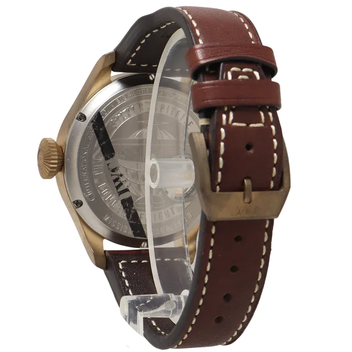 Watches Happy Jewelers IWC Big Pilot Bronze 46mm Green Roman Dial Watch Reference IW510506