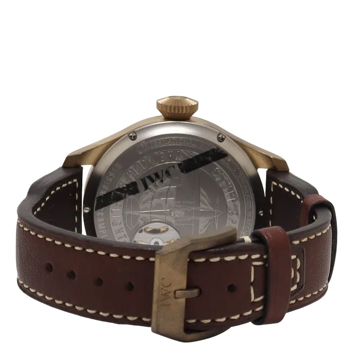 Watches Happy Jewelers IWC Big Pilot Bronze 46mm Green Roman Dial Watch Reference IW510506