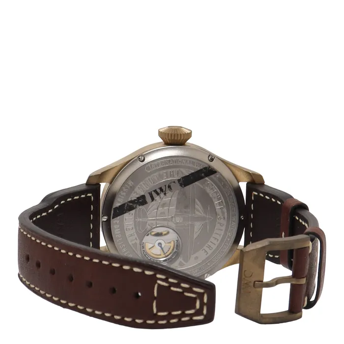 Watches Happy Jewelers IWC Big Pilot Bronze 46mm Green Roman Dial Watch Reference IW510506