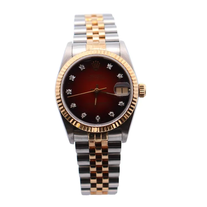 Watches Rolex Datejust 31mm Red Dial Watch Ref 68273 Happy Jewelers
