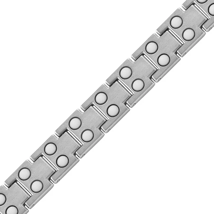 Willis Judd Bracelets Mens Double Row Magnetic Bracelet with CZ stone