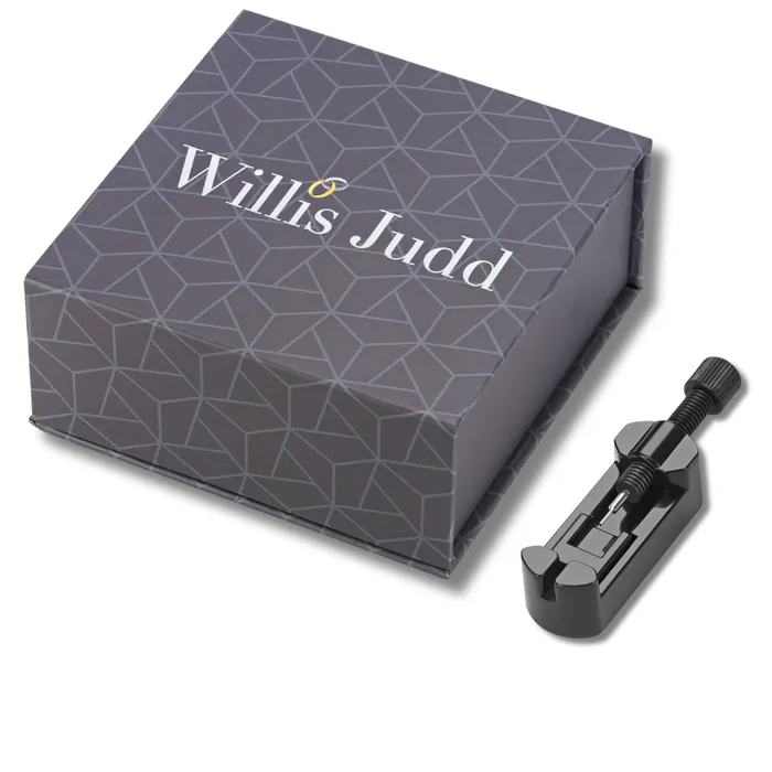 Willis Judd Bracelets Mens Double Row Magnetic Bracelet with CZ stone