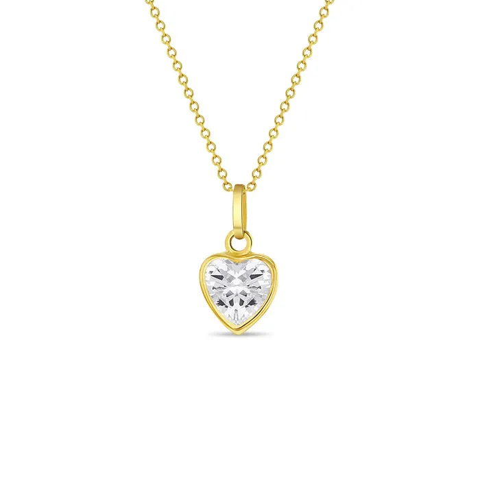 Womens Necklaces 14k Gold Sparkling Heart Womens PendantNecklace Necklaces