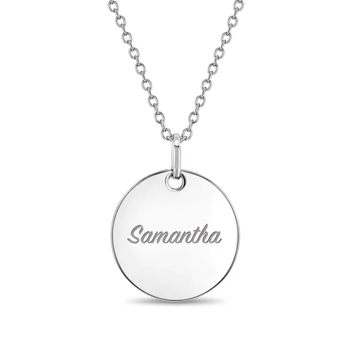 Womens Necklaces Engraved Medal Womens PendantNecklace Sterling Silver Necklaces Womens Necklaces Engraved Medal Womens PendantNecklace Sterling Silver Necklaces