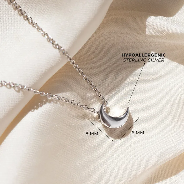 Womens Necklaces Necklaces Crescent Moon Womens Necklace Sterling Silver