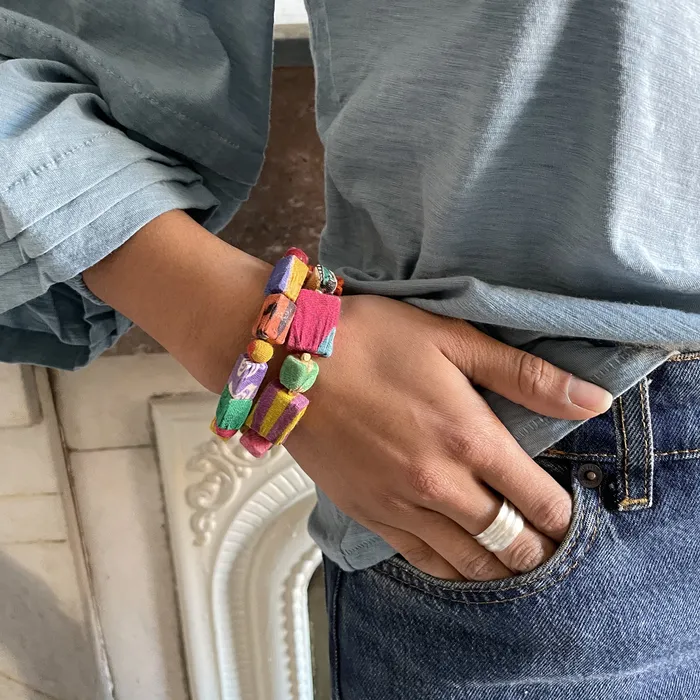 WorldFinds Bracelets Edged Kantha Bracelet