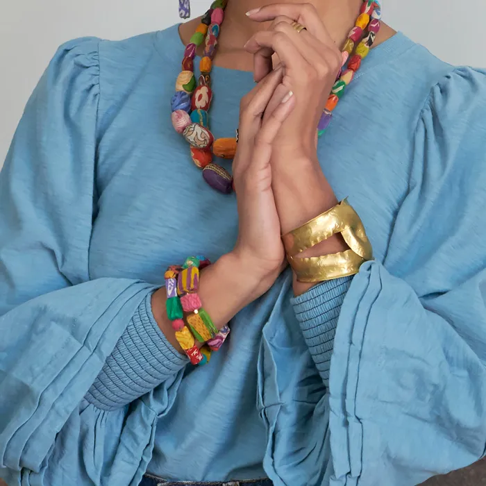 WorldFinds Bracelets Edged Kantha Bracelet