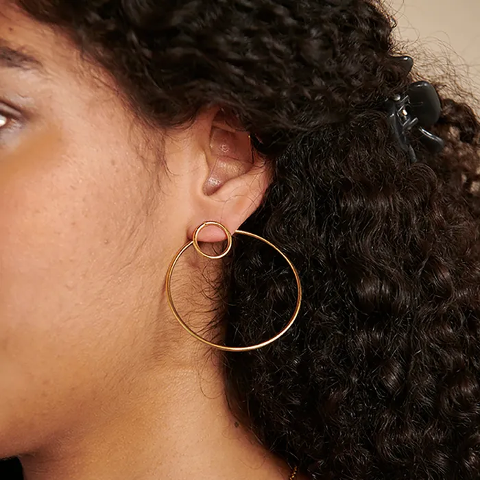 WorldFinds Double Hoop Posts Earrings