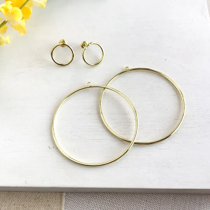 WorldFinds Double Hoop Posts Earrings