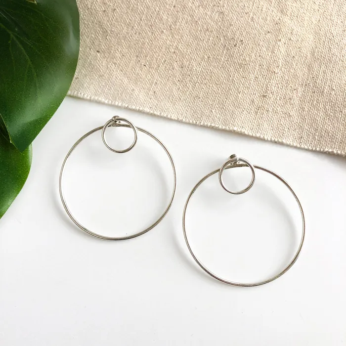WorldFinds Double Hoop Posts Earrings