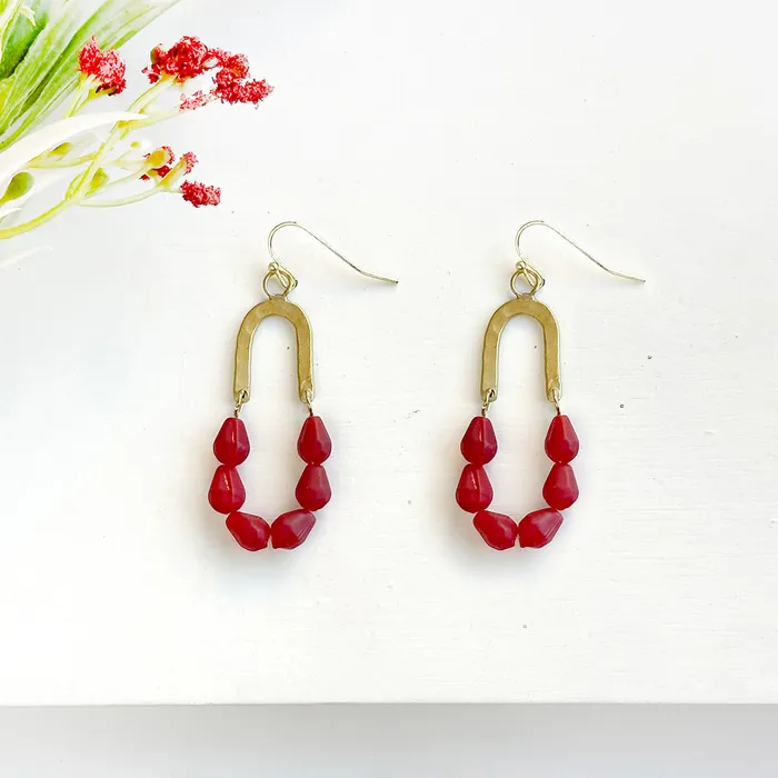 WorldFinds Earrings Seascape Drop Earrings Merlot