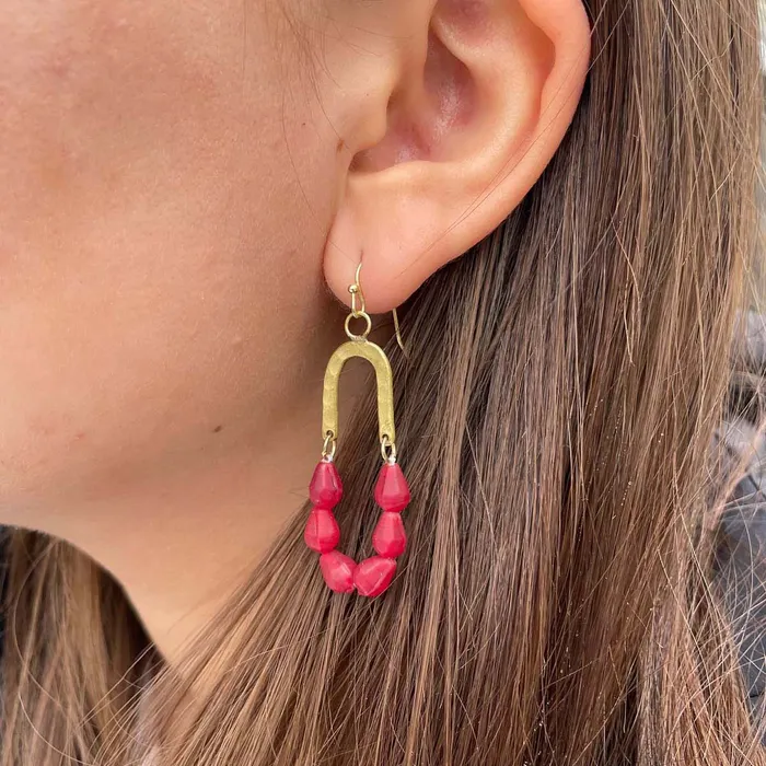 WorldFinds Earrings Seascape Drop Earrings Merlot