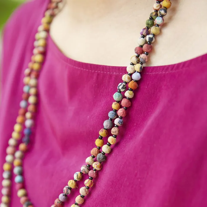 WorldFinds Necklaces Kantha Bead Long Necklace