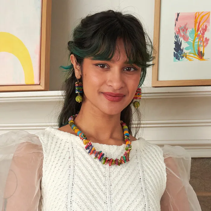 WorldFinds Necklaces Kantha Paired Triangle Necklace