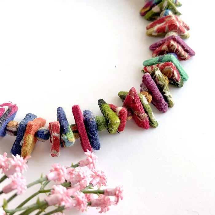 WorldFinds Necklaces Kantha Paired Triangle Necklace