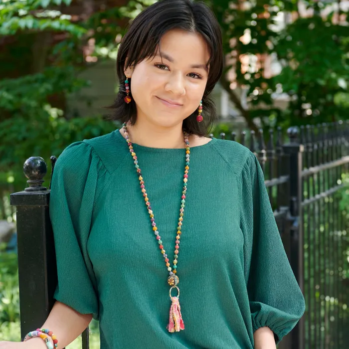 WorldFinds Necklaces Kantha Tassel Necklace